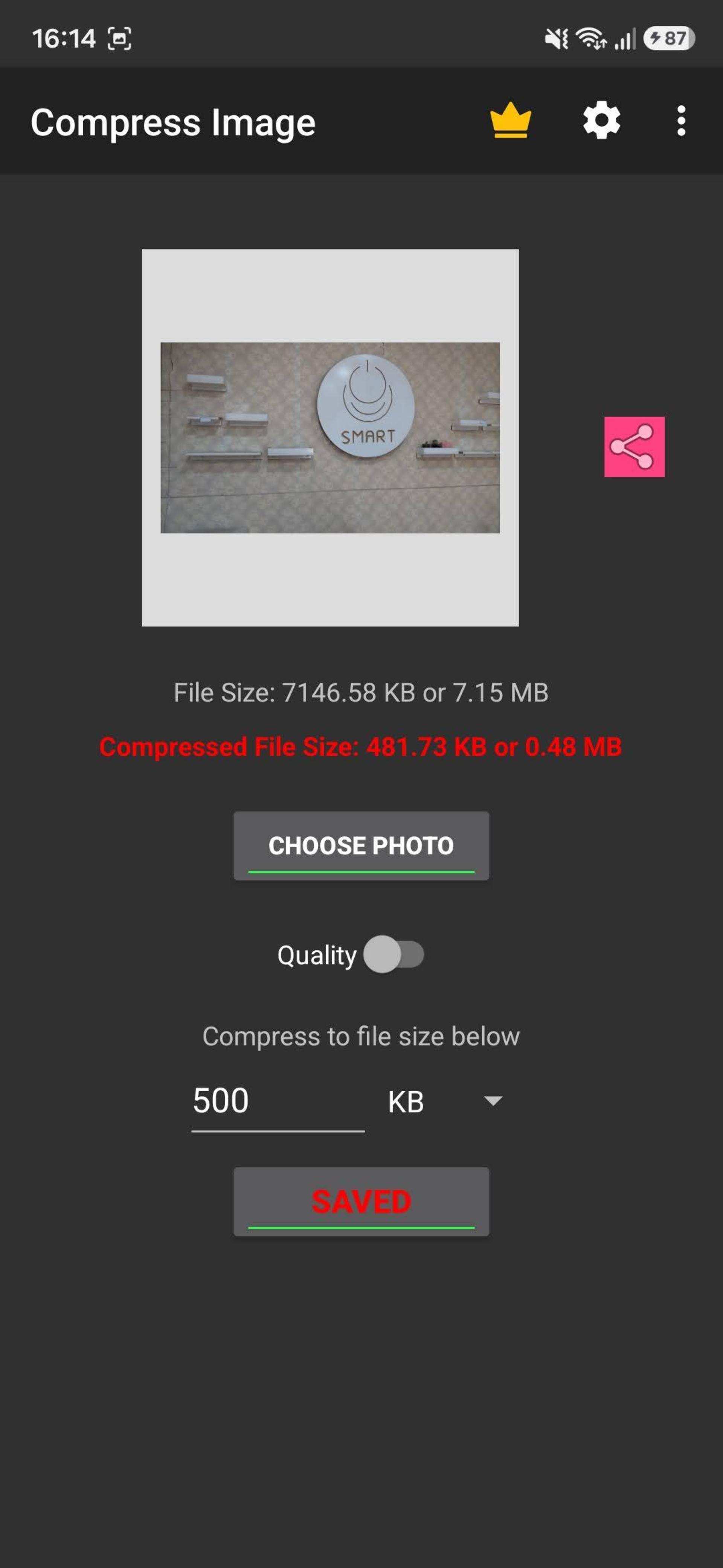 برنامه Compress Image Size In kb & mb