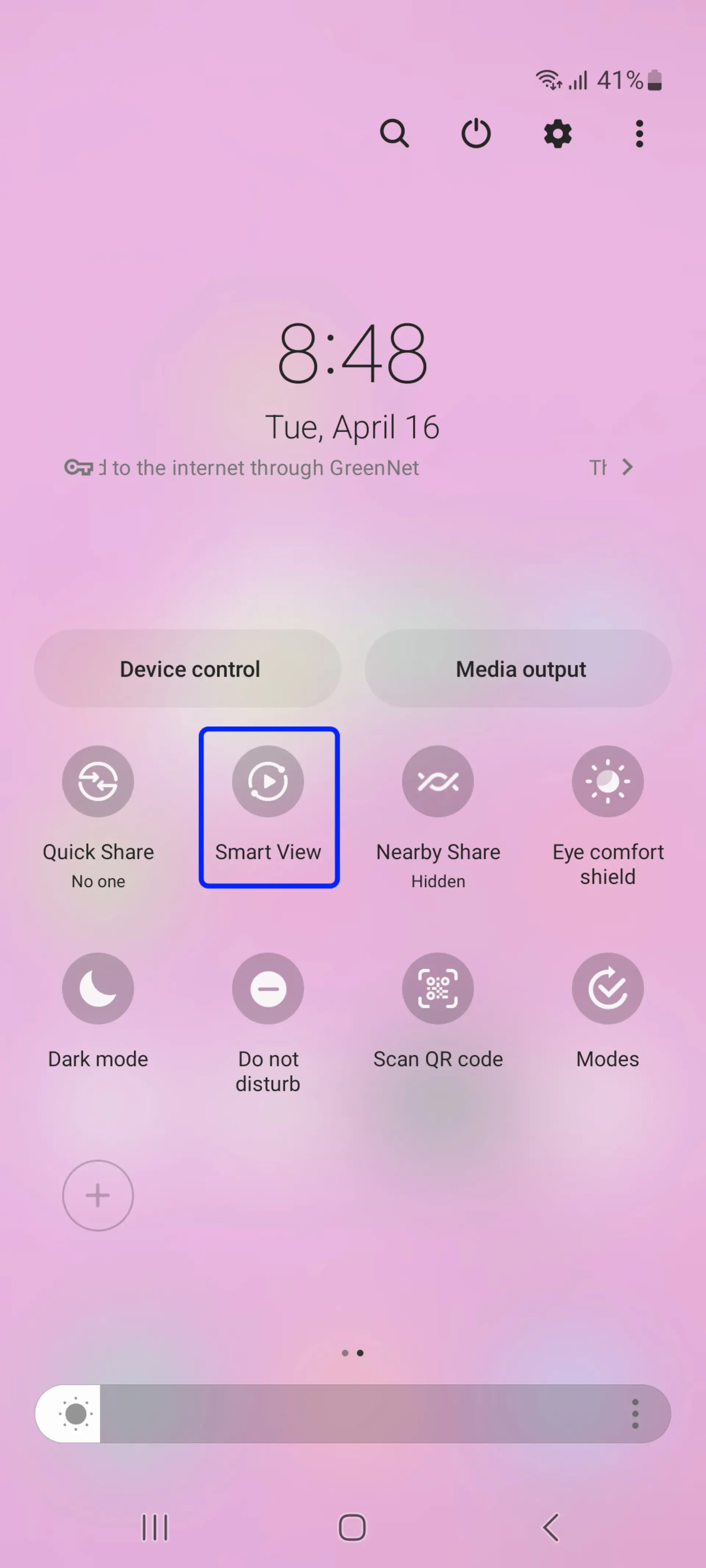 ضربه روی Smart view در گوشی سامسونگ