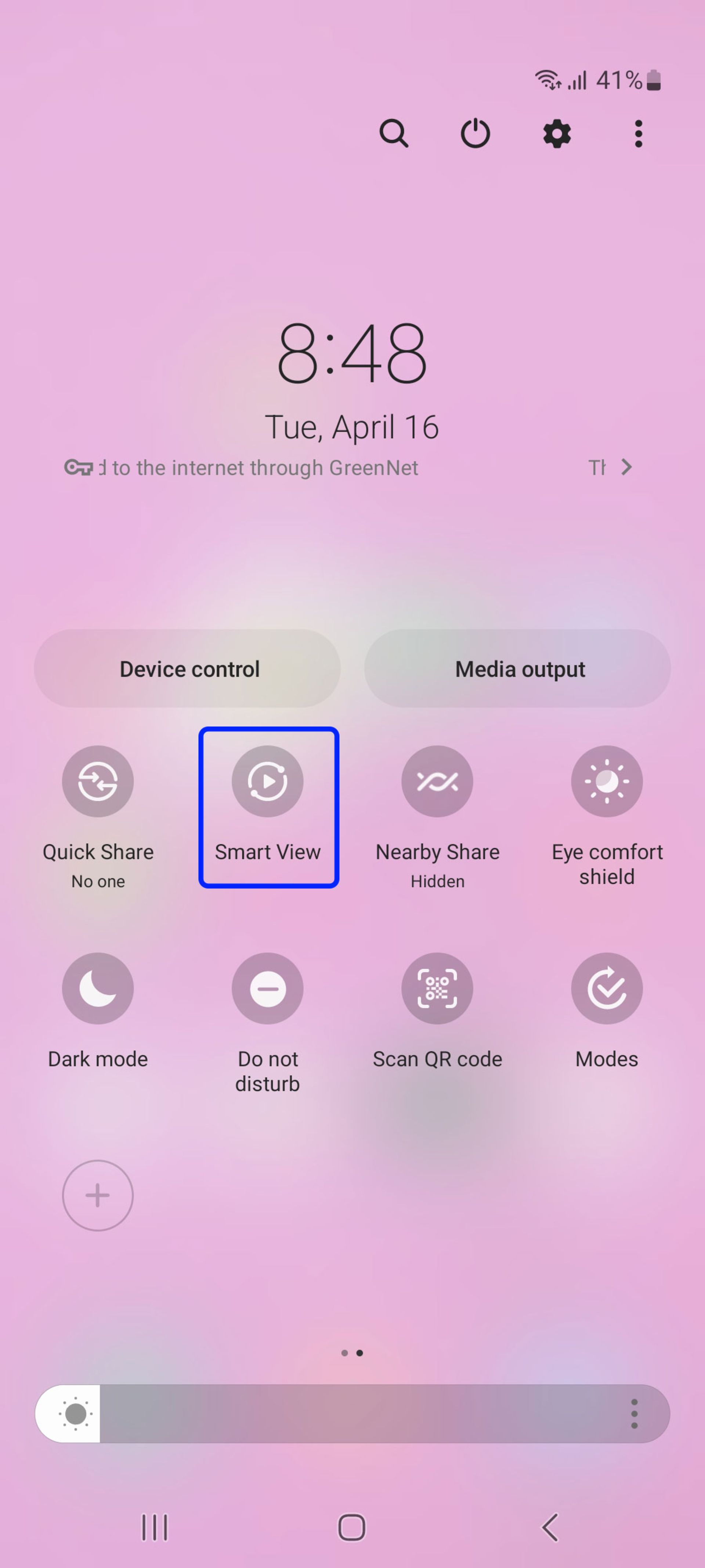 ضربه روی Smart view در گوشی سامسونگ