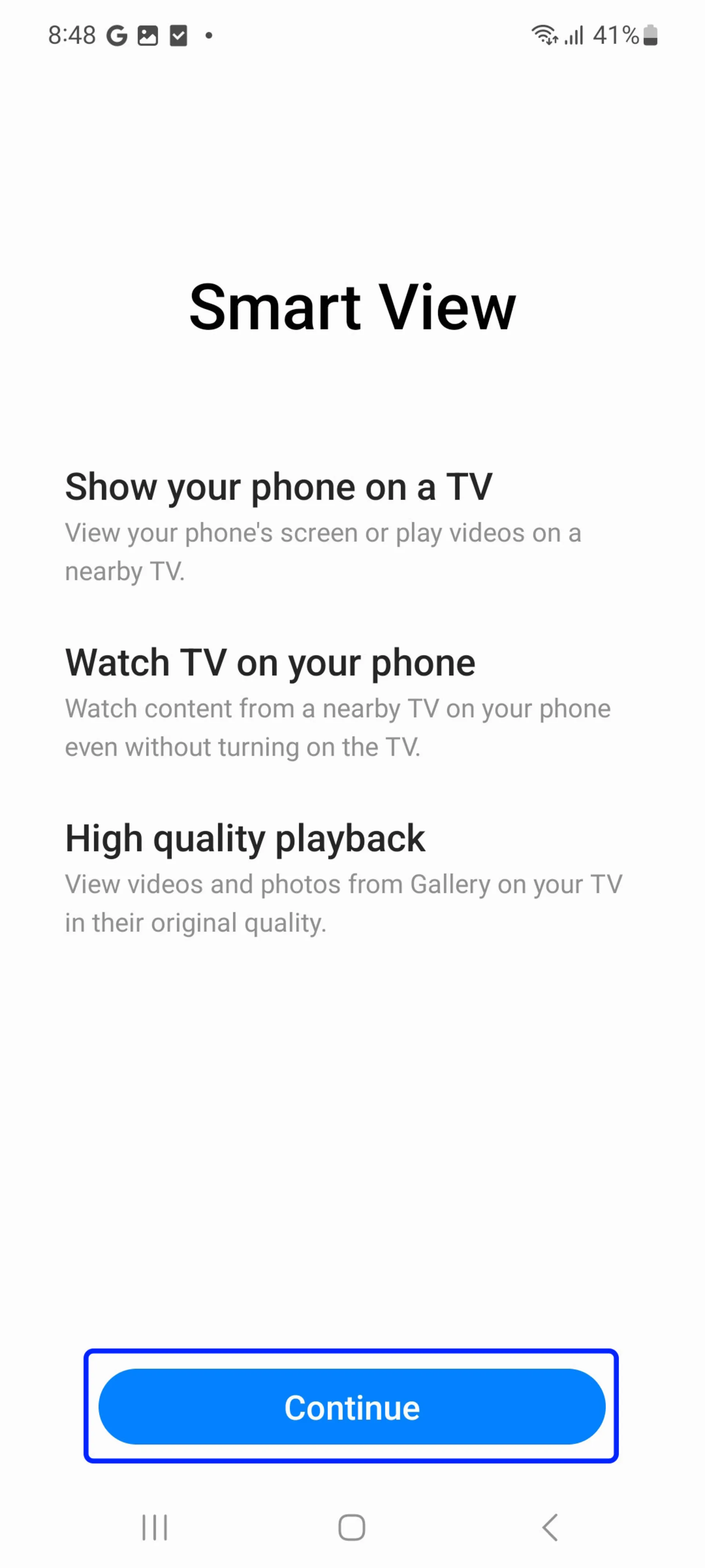 Steps to connect Samsung phone to Samsung TV