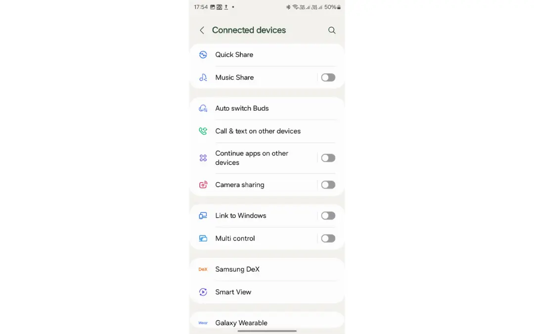 بخش Connected devices