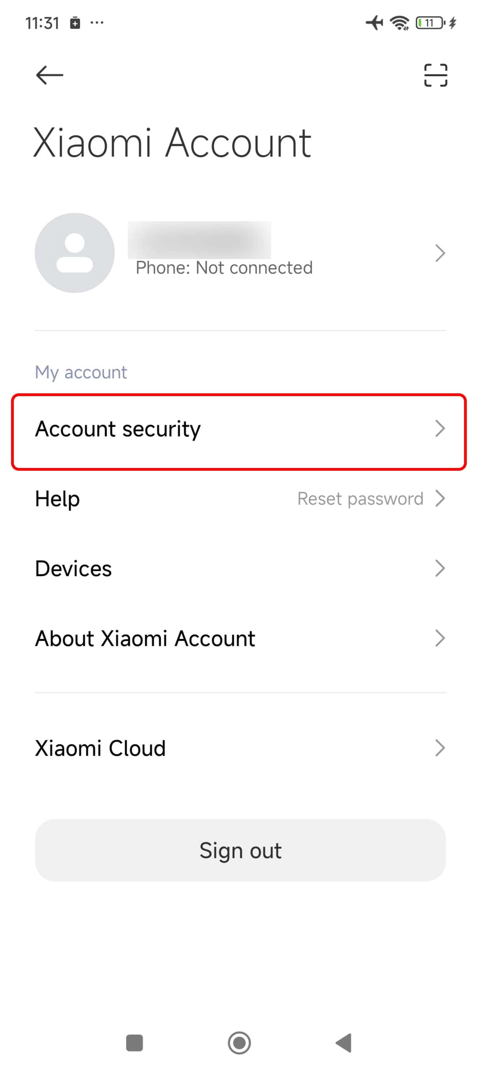 انتخاب Account security