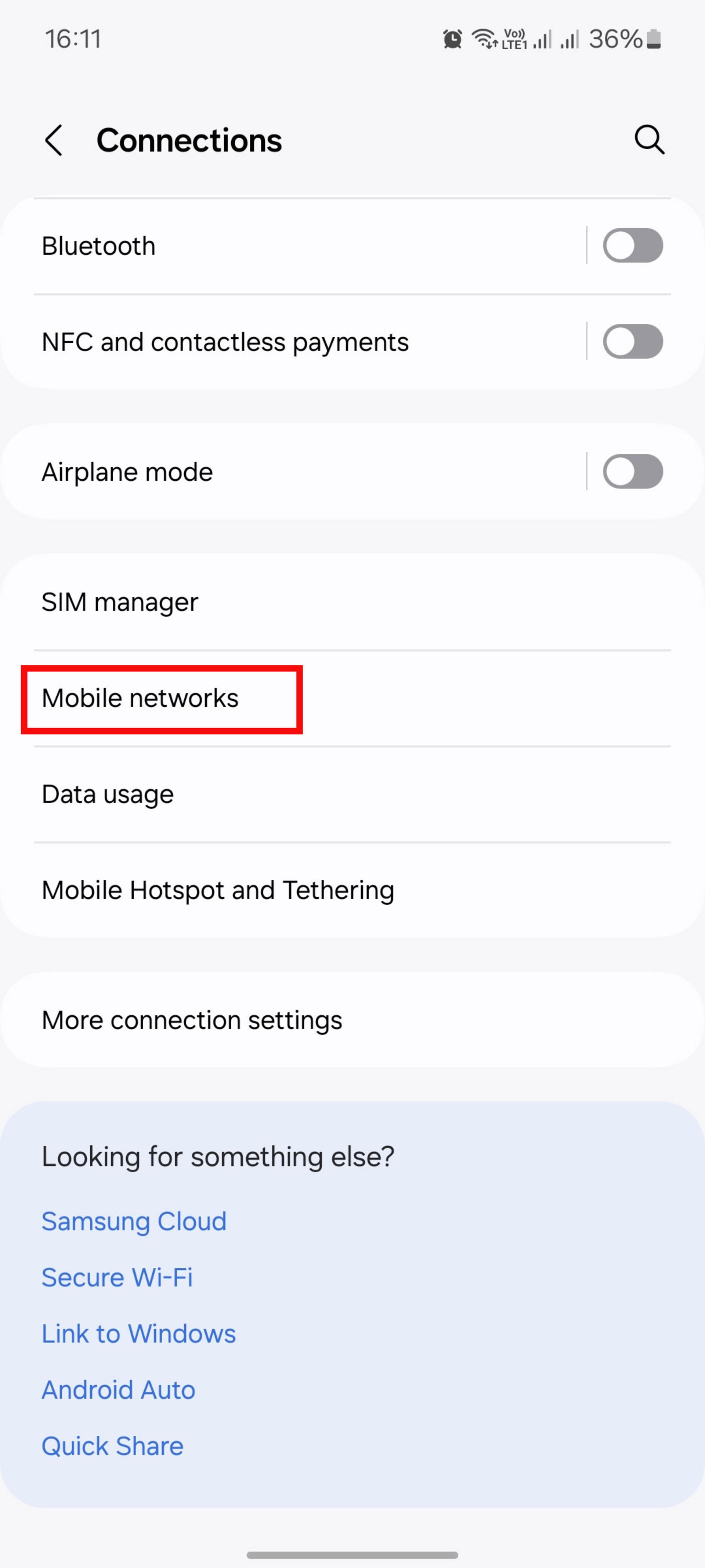 تنظیمات Connections