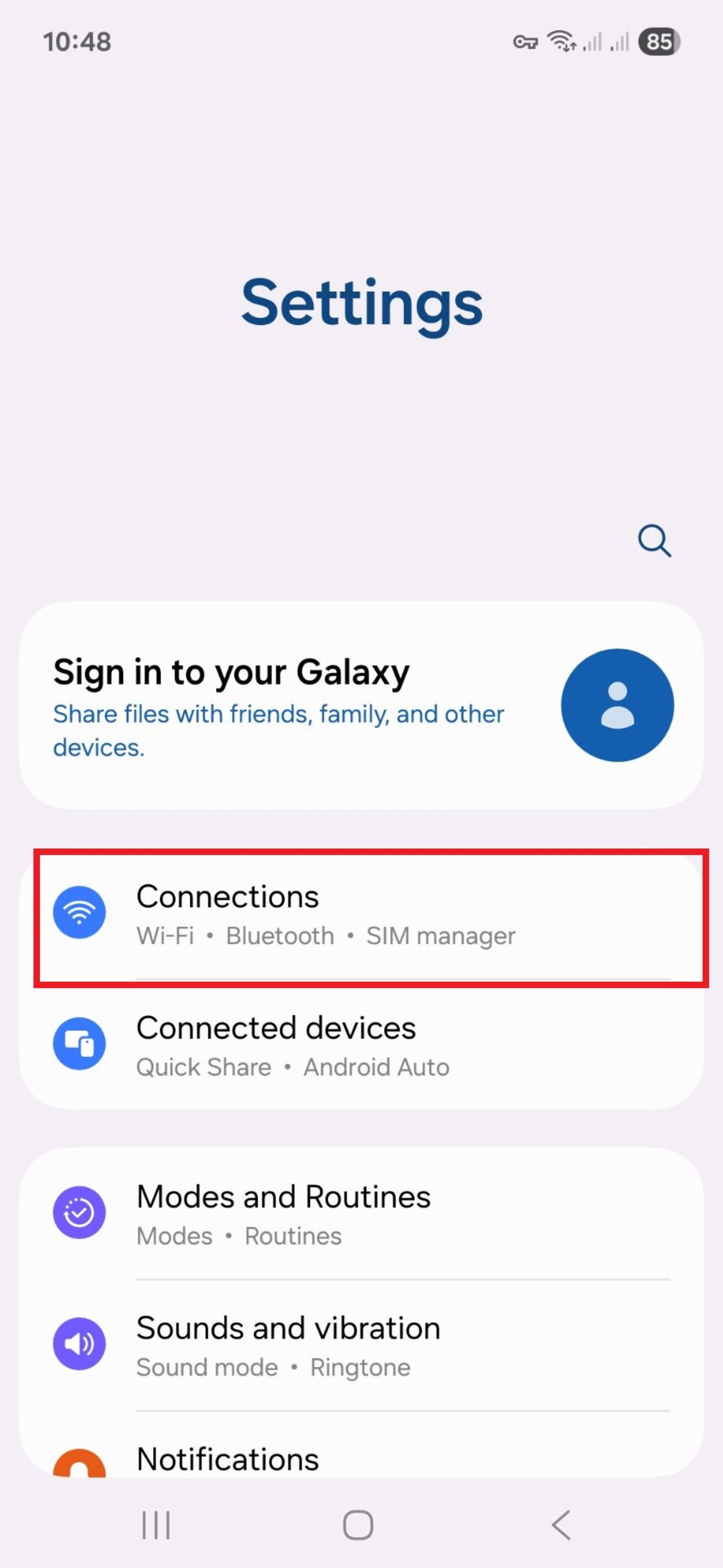 connections در اندروید