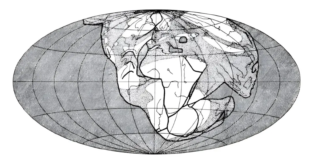 نقشه حرکت قاره‌ها در نظریه رانش قاره‌ای (Continental Drift)