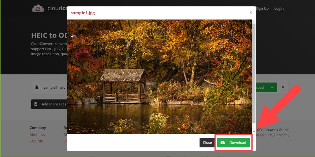 تبدیل heic به jpg در CloudConvert