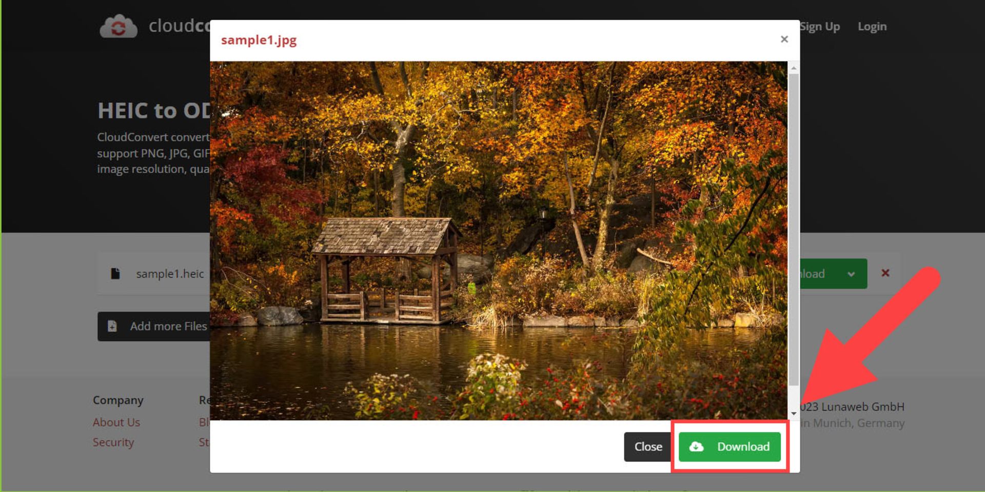تبدیل heic به jpg در CloudConvert