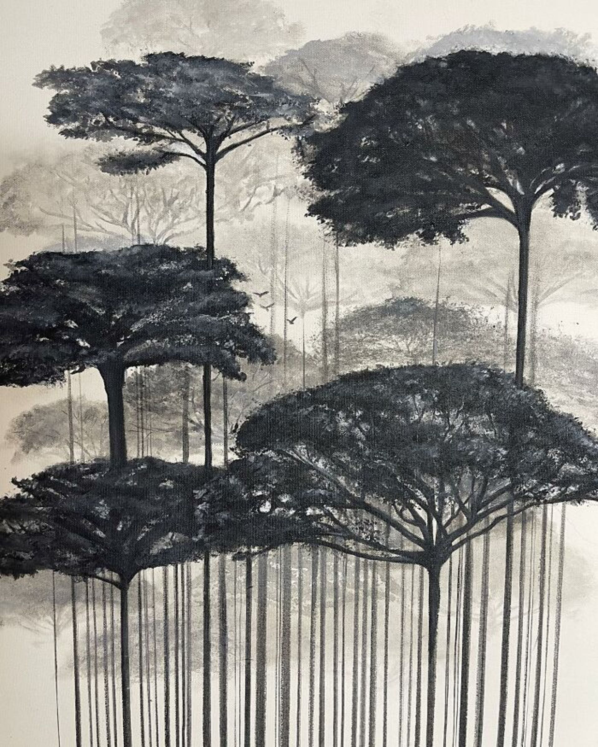 نقاشی درخت چتری