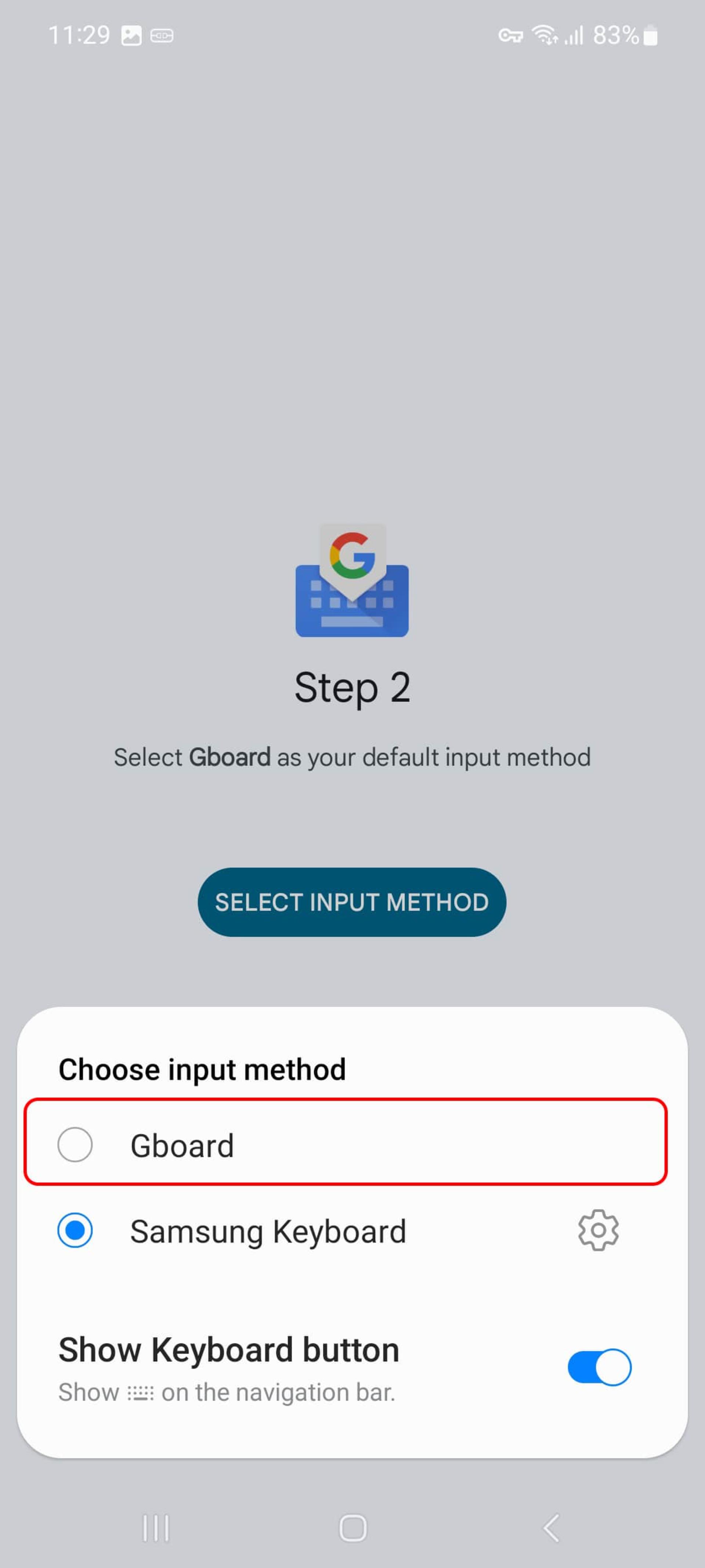 انتخاب gboard
