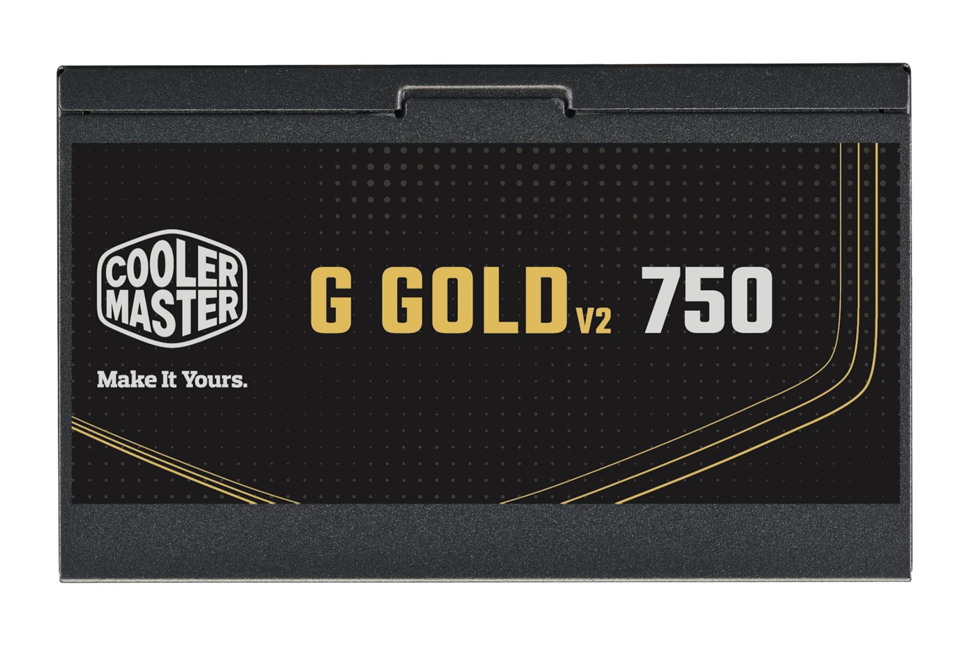 نمای پنل کناری داخلی پاور کامپیوتر کولر مستر G Gold 750 V2 با توان 750 وات با نمایش لوگو