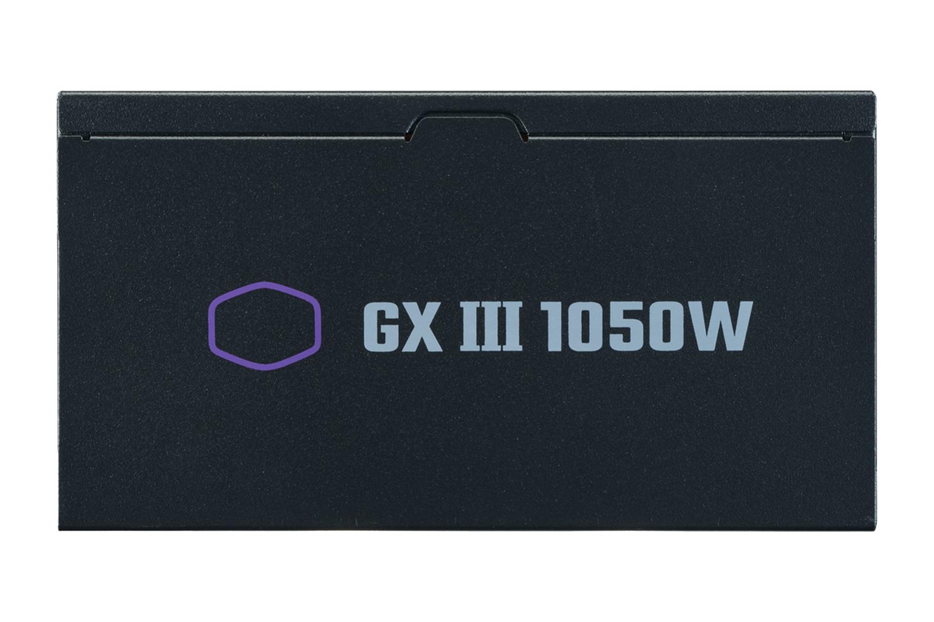 نمای پنل کناری پاور کامپیوتر کولر مستر GX III GOLD 1050 با توان 1050 وات با نمایش لوگو