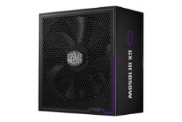 نمای نیمرخ پاور کامپیوتر کولر مستر GX III GOLD 1050 با توان 1050 وات با نمایش فن، لوگو و پنل کناری