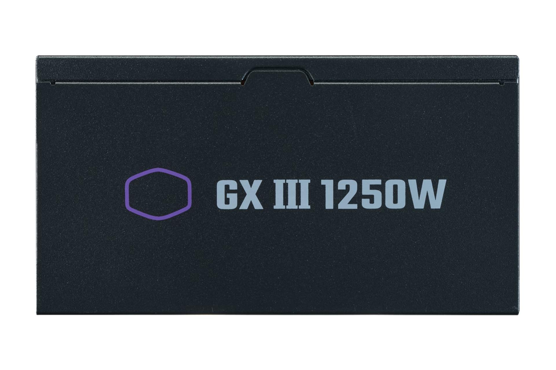 نمای پنل کناری پاور کامپیوتر کولر مستر GX III GOLD 1250 با توان 1250 وات با نمایش لوگو