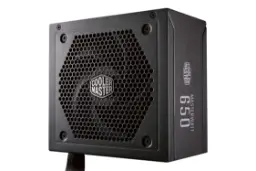 نمای نیمرخ پاور کامپیوتر کولر مستر MasterWatt 650 با توان 650 وات با نمایش فن و لوگو