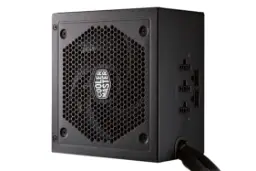 نمای نیمرخ پاور کامپیوتر کولر مستر MasterWatt 750 با توان 750 وات با نمایش فن، اتصالات و لوگو
