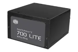 نمای نیمرخ پاور کامپیوتر کولر مستر MasterWatt Lite 230V با توان 700 وات با نمایش پنل کناری و لوگو