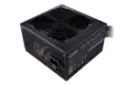 نمای نیمرخ پاور کامپیوتر کولر مستر MWE 450 BRONZE 230V V2 با توان 450 وات با نمایش برچسب اطلاعات، فن و درگاه برق