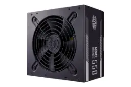 نمای نیمرخ پاور کامپیوتر کولر مستر MWE 550 BRONZE V2 با توان 550 وات با نمایش فن و پنل کناری