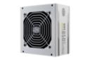 نمای نیمرخ پاور کامپیوتر کولر مستر MWE Gold 850 V2 ATX 3.0 White Edition با توان 850 وات با نمایش فن، لوگو و پنل کناری