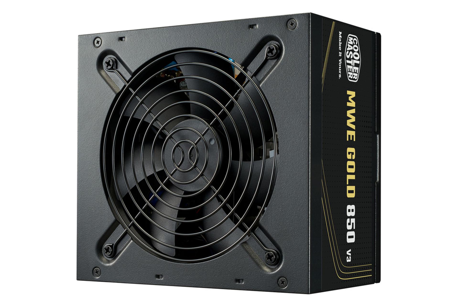 ابعاد و اندازه پاور کامپیوتر کولر مستر MWE Gold V3 ATX 3.1 Non-Modular Series با توان 850 وات