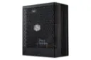 نمای نیمرخ پاور کامپیوتر کولر مستر X Silent Edge Platinum 1100 230V با توان 1100 وات با نمایش لوگو، منافذ عبور هوا و پنل سمت راست