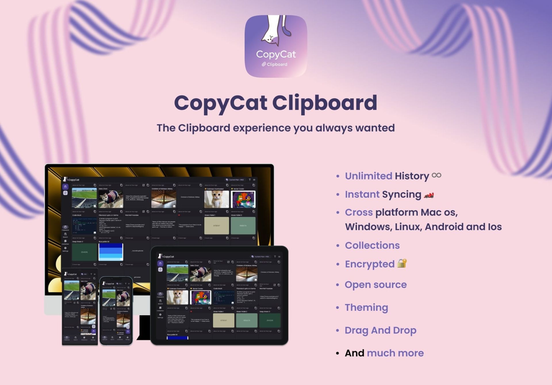 ویژگی‌های اپلیکیشن کپی‌کت