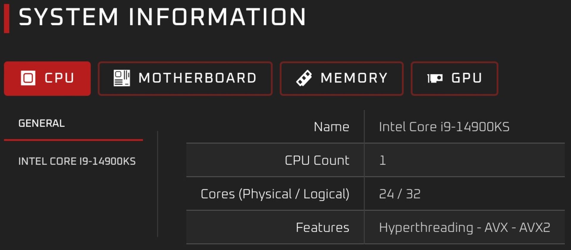 مشخصات پردازنده اینتل Core i9-14900KS