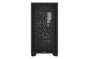 نمای رو به روی کیس کامپیوتر کورسیر 3000D Airflow با نمایش پنل جلو و لوگو رنگ مشکی