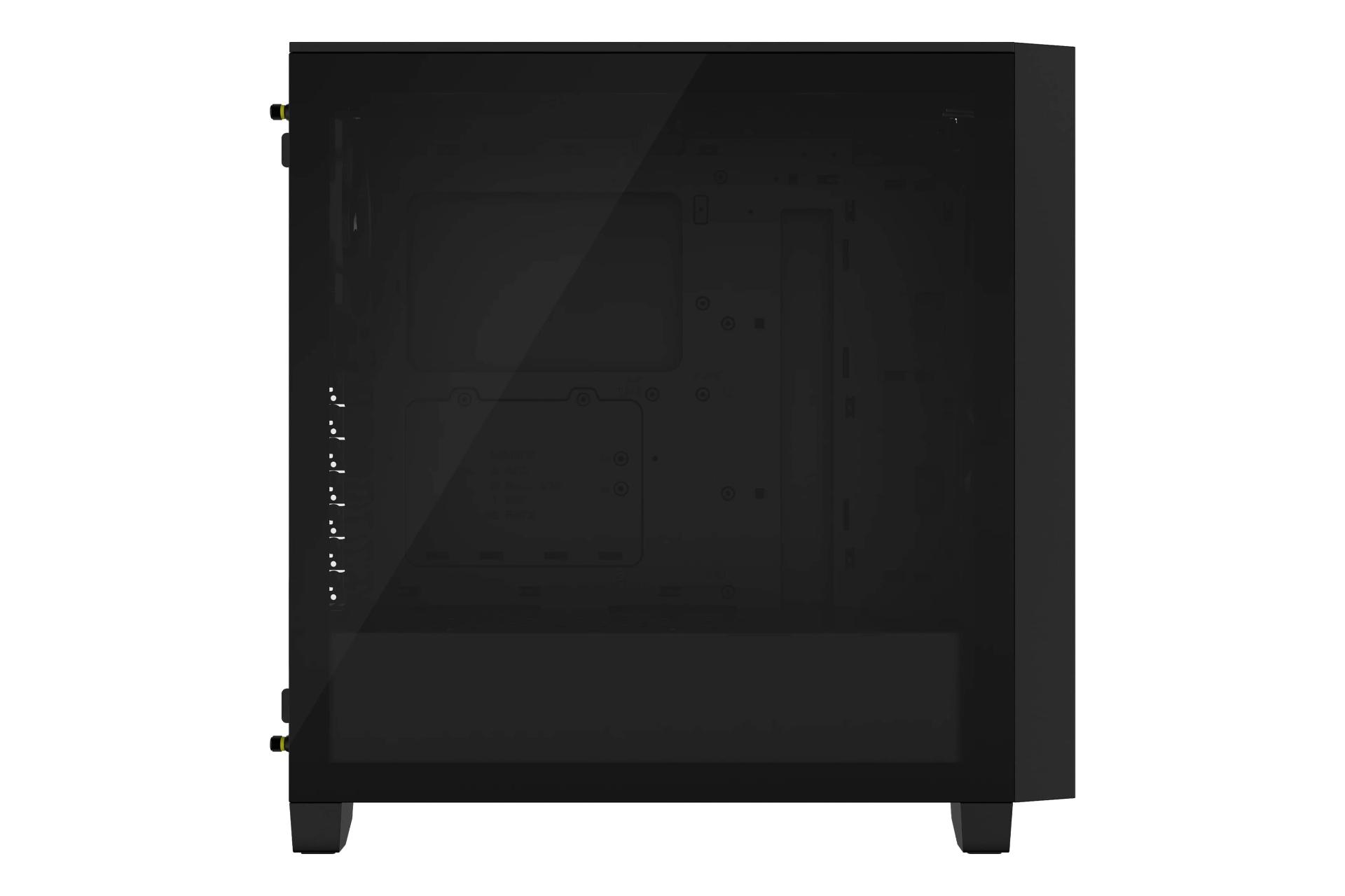 نمای پنل سمت چپ کیس کامپیوتر کورسیر 3000D Airflow با نمایش محل نصب مادربرد رنگ مشکی