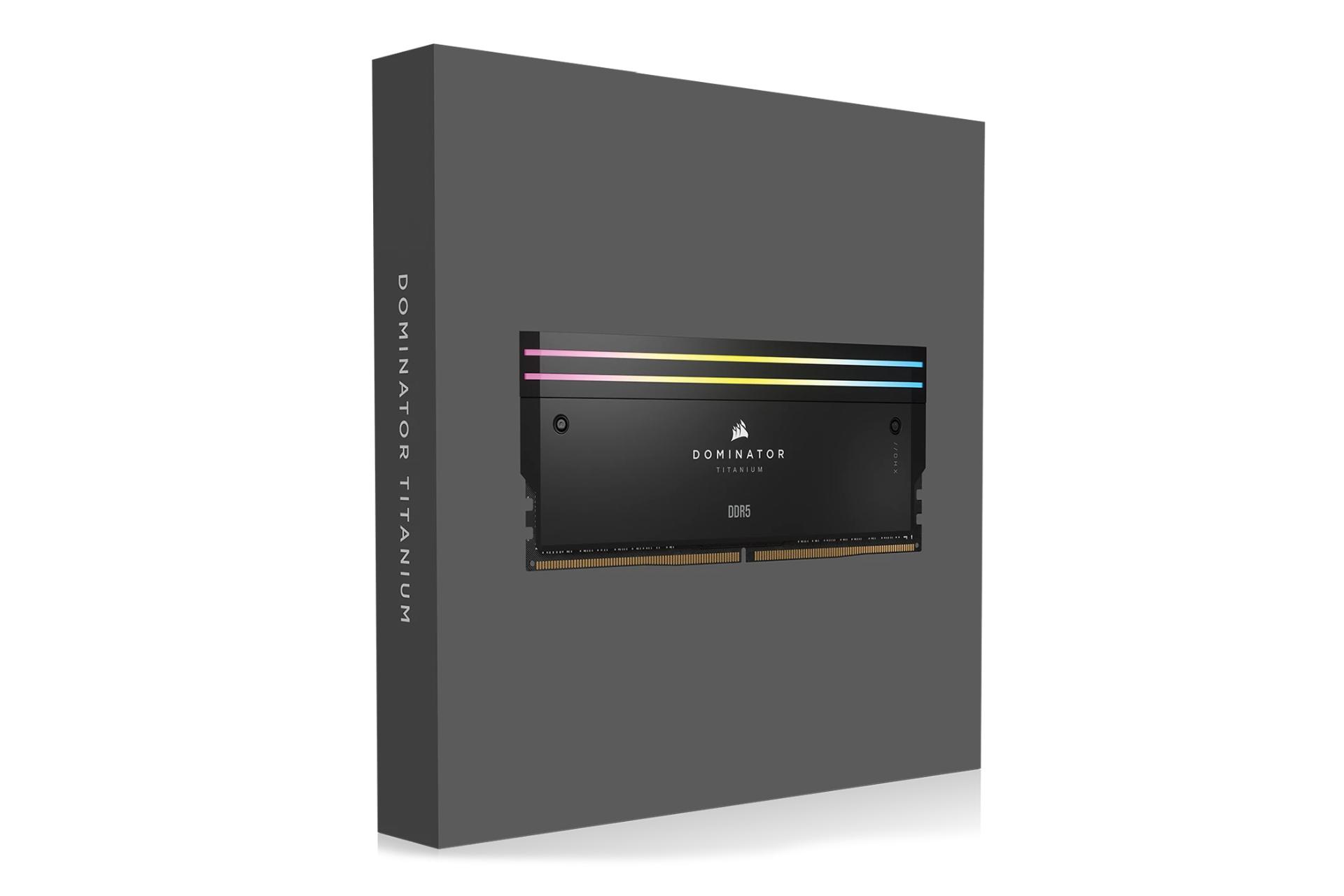 جعبه رم کورسیر Corsair DOMINATOR TITANIUM RGB 96GB (2x48) DDR5-6600 CL32