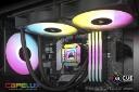 نمای درحال کار خنک کننده مایع کورسیر Corsair iCUE H115i ELITE CAPELLIX XT