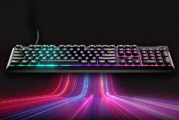 کیبورد گیمینگ کورسیر K55 CORE معلق در هوا