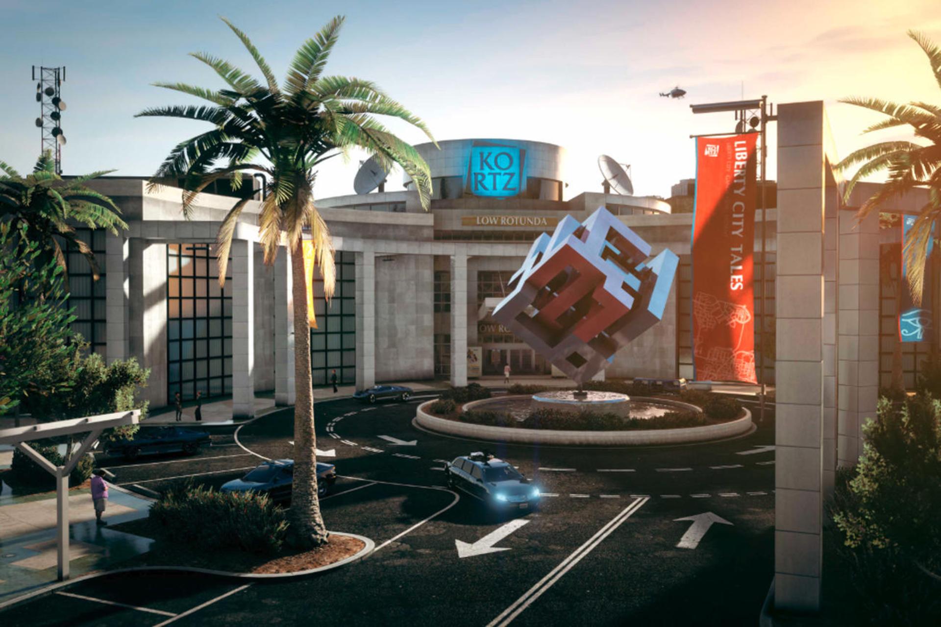 نمایی از بازی GTA 5 در داخل شهر و ماشین