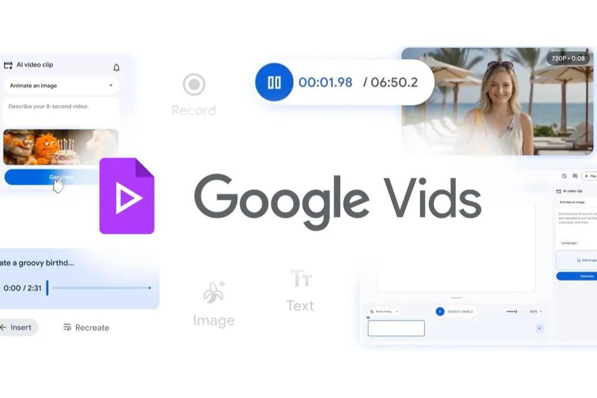لوگو Google Vids در میان چند ابزار نرم‌افزاری