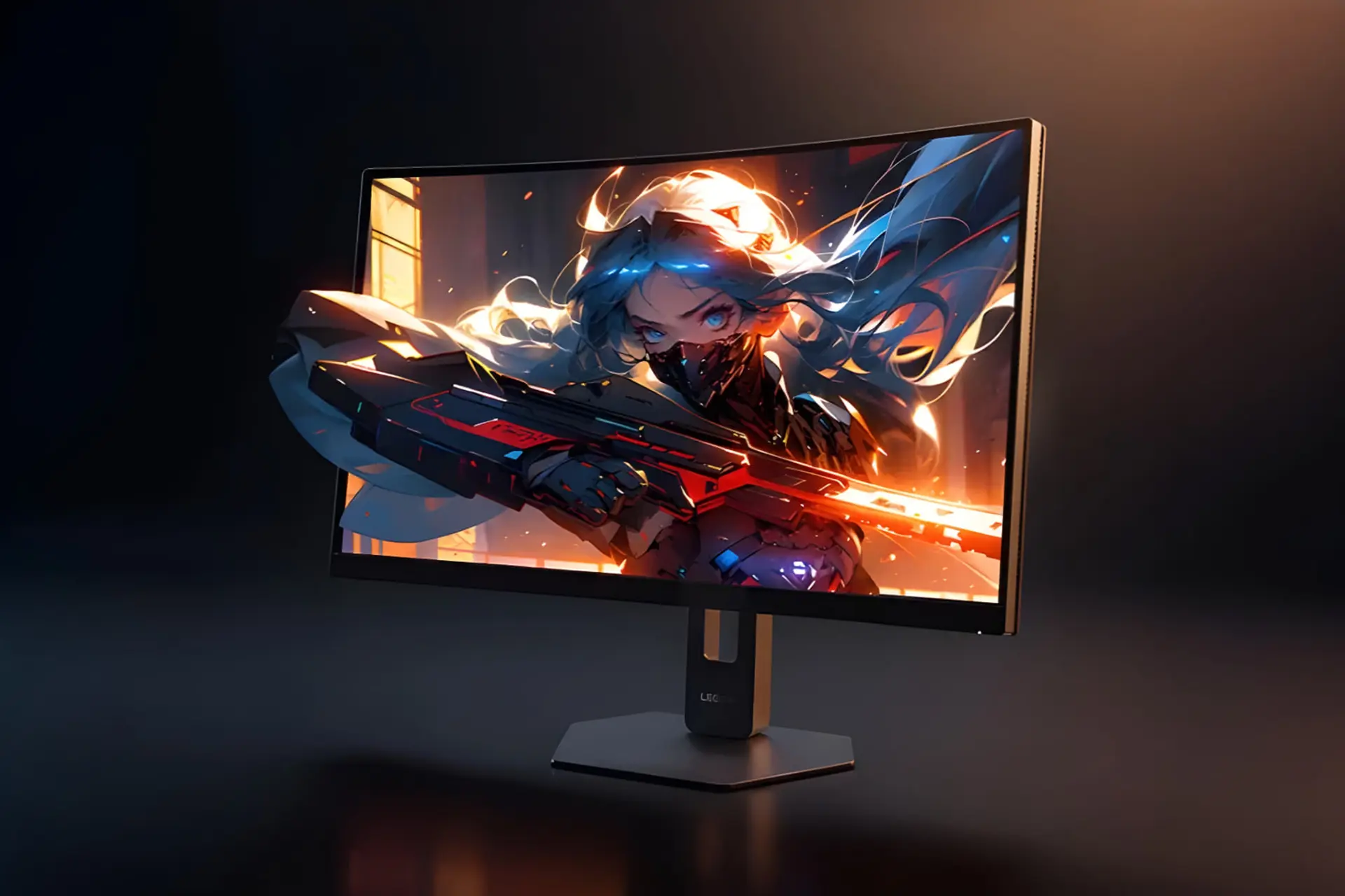 مانیتور خمیده لنوو (Lenovo Legion 27Q-2c) با نمایش تصویر انیمه گیمینگ