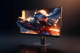 مانیتور خمیده لنوو (Lenovo Legion 27Q-2c) با نمایش تصویر انیمه گیمینگ