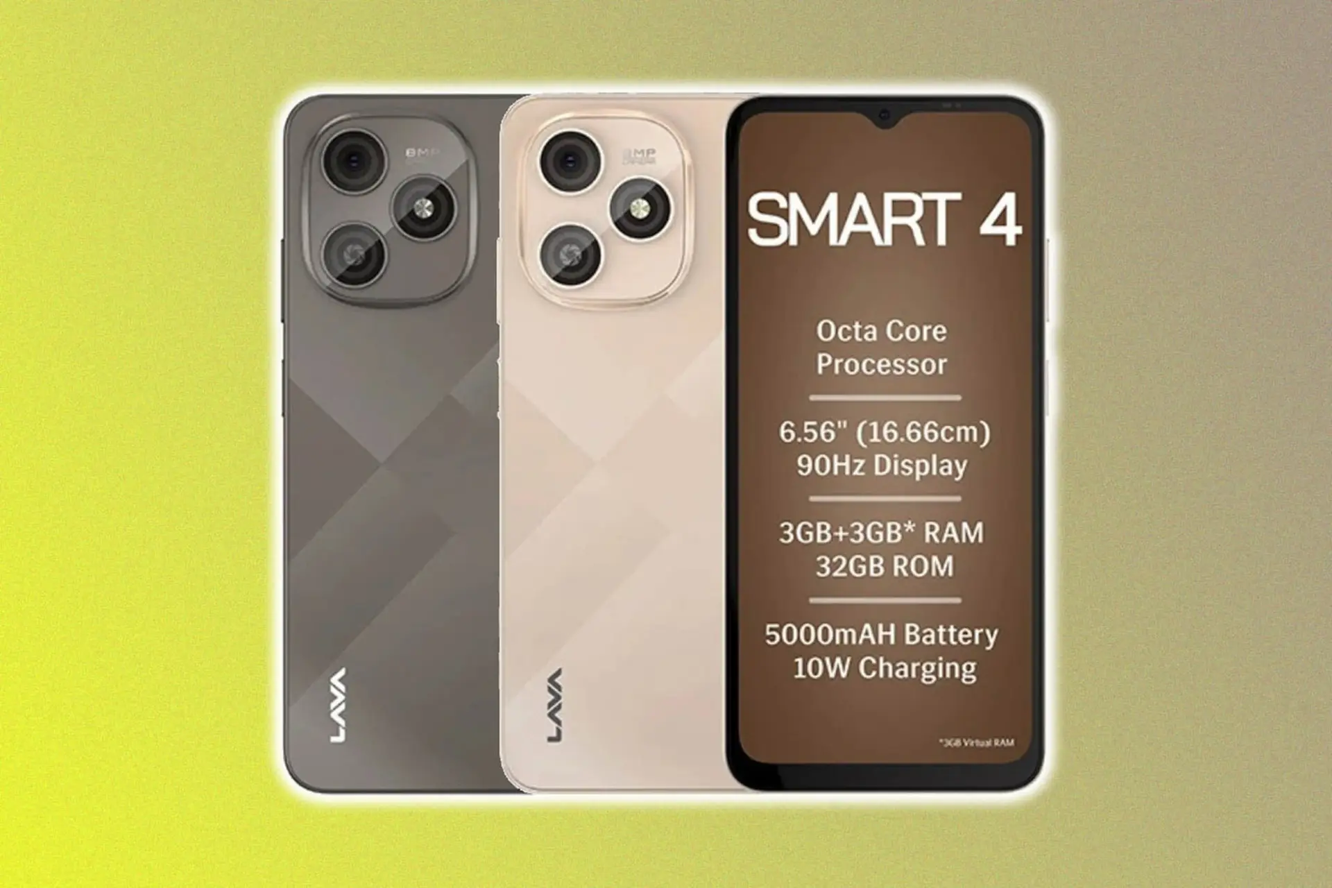 گوشی هوشمند لاوا اسمارت ۴ (Lava Smart 4) با نمایشگر ۹۰ هرتز و باتری ۵۰۰۰ میلی‌آمپر ساعت