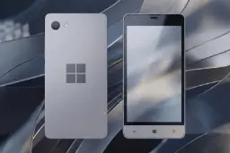 گوشی هوشمند سرفیس فون (Surface Phone) با لوگوی مایکروسافت روی پنل پشتی