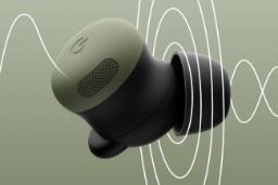 هدفون بی‌سیم پیکسل بادز ۲ پرو (Pixel Buds 2 Pro) با رنگ سبز مات و مشکی