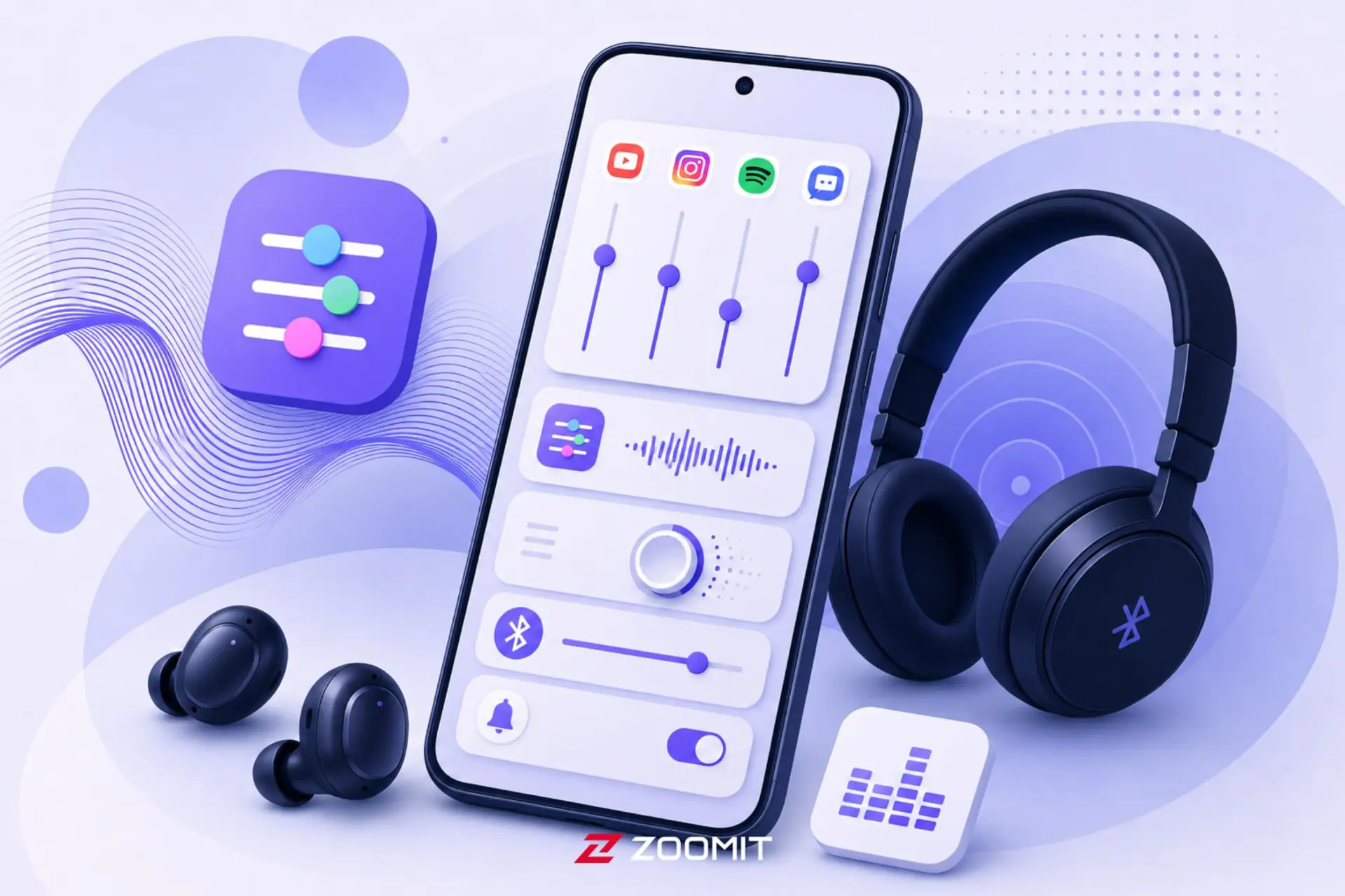 تنظیمات اکولایزر و کنترل صدا در صفحه نمایش گوشی هوشمند سامسونگ (Samsung)