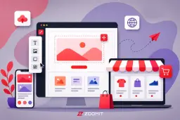رابط کاربری سایت‌سازهای آنلاین روی نمایشگر کامپیوتر، تبلت و موبایل