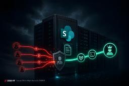 آیکون سرویس SharePoint در میان سرورهای داده در برابر حملات سایبری