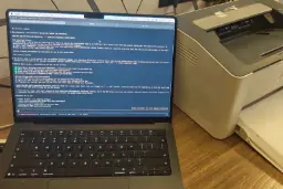 نمای صفحه نمایش ترمینال مک برای نصب درایور چاپگر HP