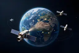 ماهواره‌های سیستم موقعیت‌یابی جهانی (GPS) در حال ارسال سیگنال به کره زمین