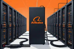 رینگ‌های سرور و تجهیزات دیتاسنتر علی‌بابا (Alibaba) در یک سالن فنی
