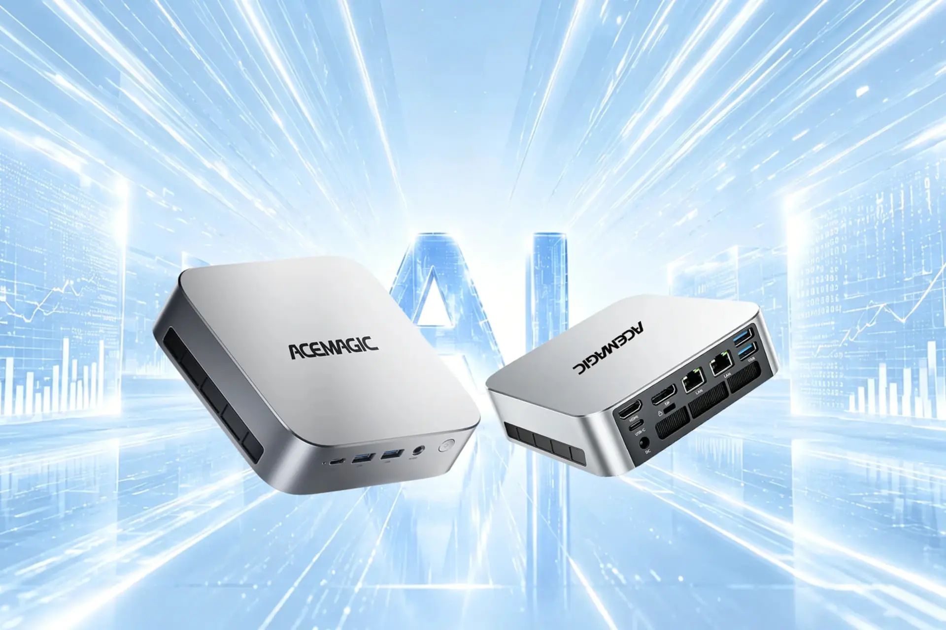 مینی کامپیوتر ایس‌مجیک (Acemagic F2A) با درگاه‌های مختلف ورودی و خروجی