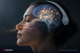 مغز انسان (Human Brain) در حال پردازش ذرات معطر و بوهای ورودی از بینی