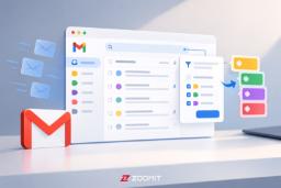 رابط کاربری جیمیل (Gmail) با نمایش آیکون‌های برچسب و فیلترهای خودکار