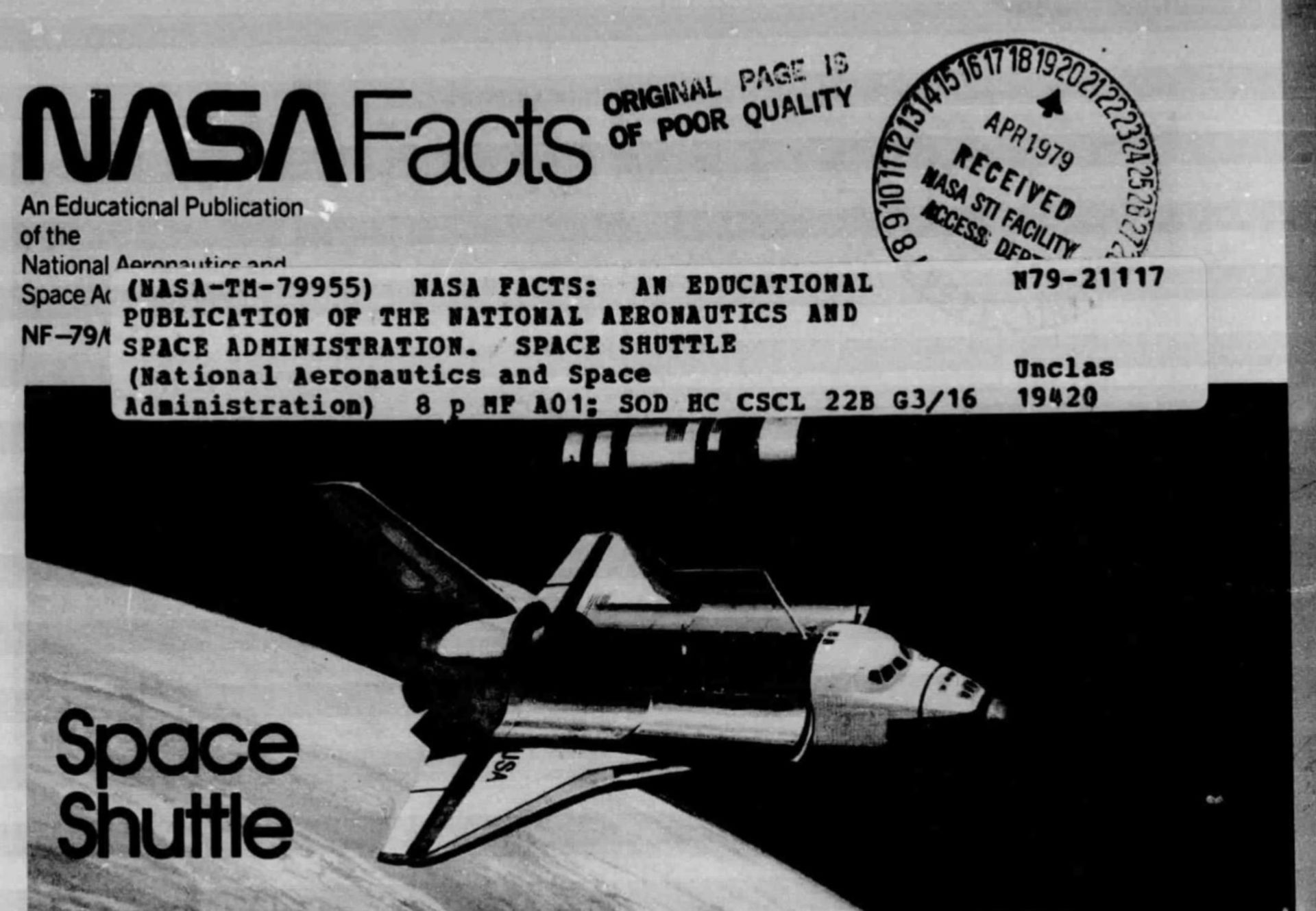 تصویر جلد کتابچه حقایق ناسا (۱۹۷۹)