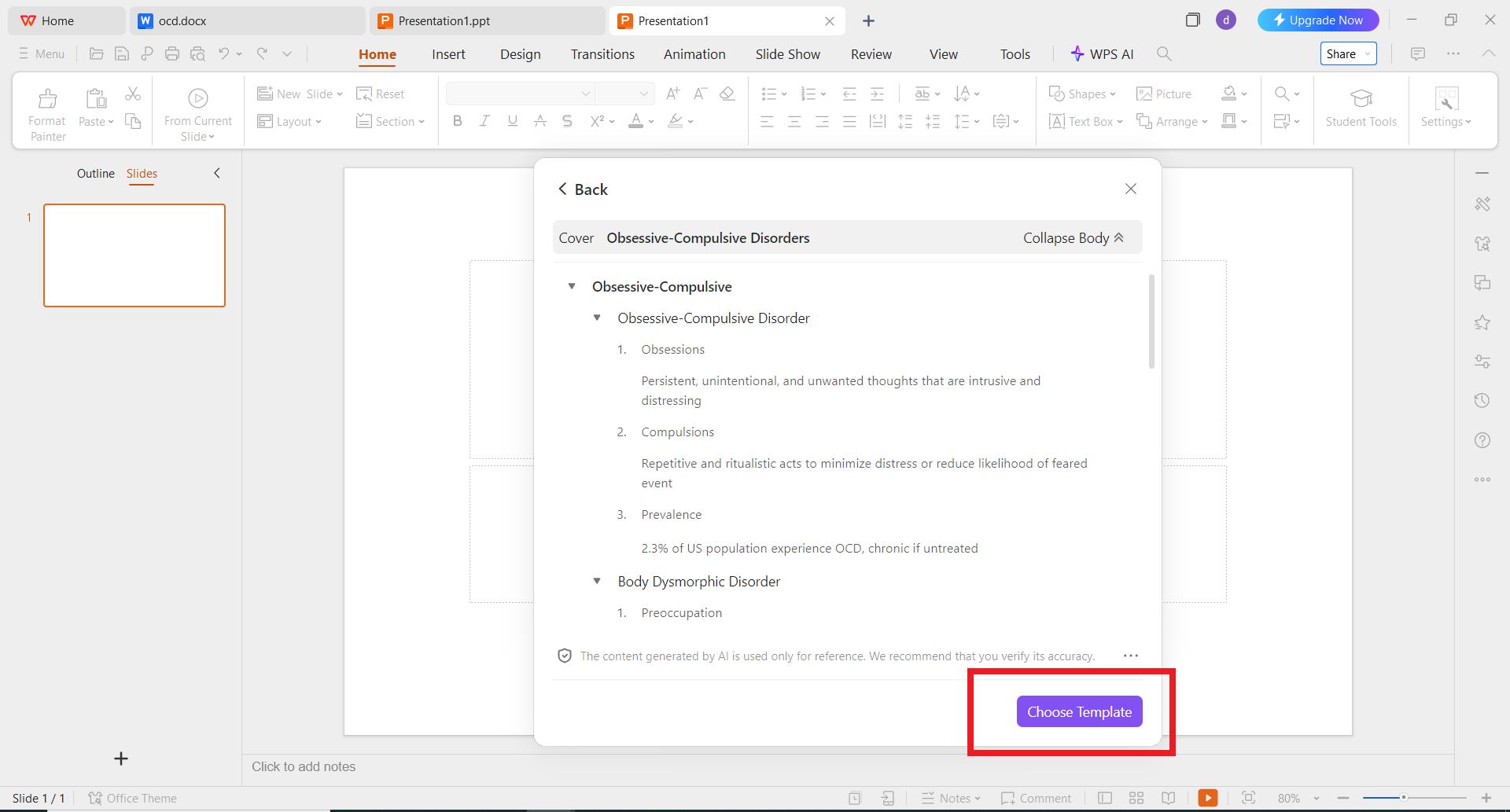 قالب‌های آماده در WPS Office